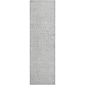 Luxury Washable Indoor/Outdoor The Reserve Silver 2\'3\" x 7\'6\" Runner Rug