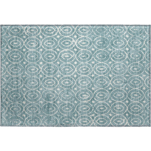 Luxury Washable Indoor/Outdoor The Reserve Turquoise Rug