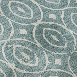 Luxury Washable Indoor/Outdoor The Reserve Turquoise 8\' x 10\' Rug
