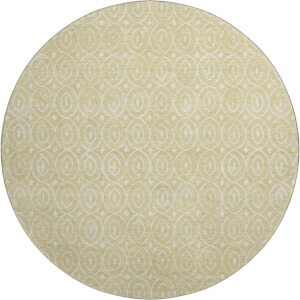 Luxury Washable Indoor/Outdoor The Reserve Wheat 8' x 8' Round Rug