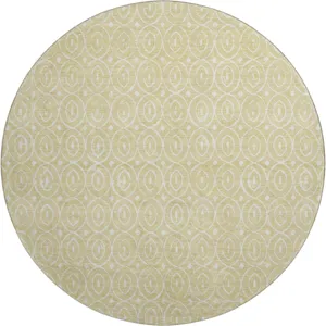 Luxury Washable Indoor/Outdoor The Reserve Wheat 8\' x 8\' Round Rug