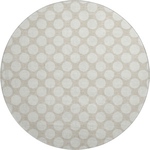 Luxury Washable Indoor/Outdoor The Reserve Beige 8' x 8' Round Rug