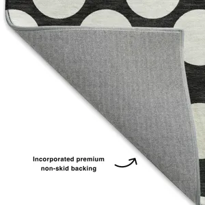 Luxury Washable Indoor/Outdoor The Reserve Black 9\' x 12\' Rug