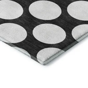 Luxury Washable Indoor/Outdoor The Reserve Black 9\' x 12\' Rug