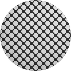 Luxury Washable Indoor/Outdoor The Reserve Black 8' x 8' Round Rug