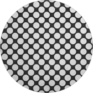 Luxury Washable Indoor/Outdoor The Reserve Black 8\' x 8\' Round Rug