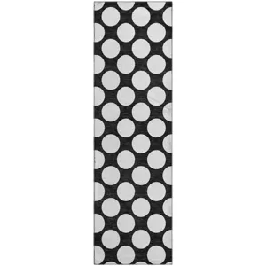 Luxury Washable Indoor/Outdoor The Reserve Black 2\'3\" x 7\'6\" Runner Rug