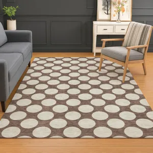 Luxury Washable Indoor/Outdoor The Reserve Coffee 8\' x 10\' Rug