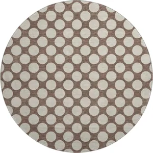 Luxury Washable Indoor/Outdoor The Reserve Coffee 8\' x 8\' Round Rug