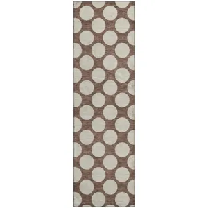 Luxury Washable Indoor/Outdoor The Reserve Coffee 2\'3\" x 7\'6\" Runner Rug