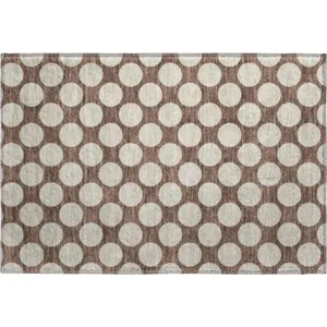 Luxury Washable Indoor/Outdoor The Reserve Coffee 1\'8\" x 2\'6\" Rug