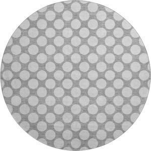 Luxury Washable Indoor/Outdoor The Reserve Gray 8' x 8' Round Rug