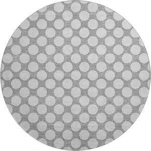 Luxury Washable Indoor/Outdoor The Reserve Gray 8\' x 8\' Round Rug