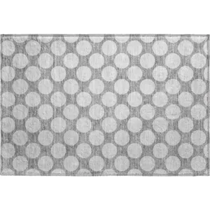 Luxury Washable Indoor/Outdoor The Reserve Gray 1\'8\" x 2\'6\" Rug