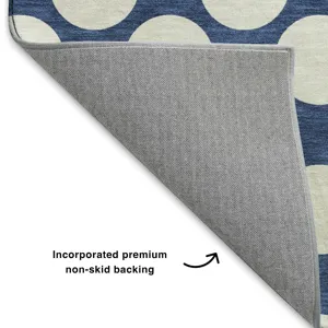 Luxury Washable Indoor/Outdoor The Reserve Navy 10\' x 14\' Rug