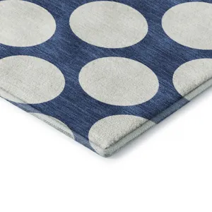 Luxury Washable Indoor/Outdoor The Reserve Navy 10\' x 14\' Rug