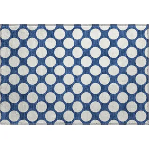 Luxury Washable Indoor/Outdoor The Reserve Navy 1\'8\" x 2\'6\" Rug
