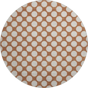 Luxury Washable Indoor/Outdoor The Reserve Paprika 8' x 8' Round Rug