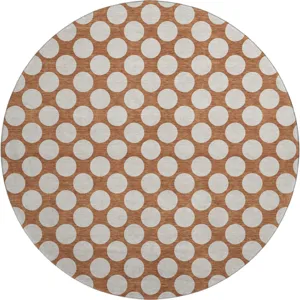 Luxury Washable Indoor/Outdoor The Reserve Paprika 8\' x 8\' Round Rug