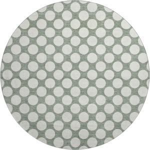 Luxury Washable Indoor/Outdoor The Reserve Sage 8' x 8' Round Rug