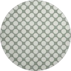 Luxury Washable Indoor/Outdoor The Reserve Sage 8\' x 8\' Round Rug