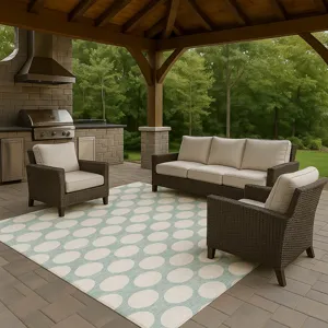 Luxury Washable Indoor/Outdoor The Reserve Seafoam 8\' x 10\' Rug