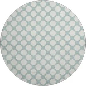 Luxury Washable Indoor/Outdoor The Reserve Seafoam 8\' x 8\' Round Rug