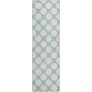 Luxury Washable Indoor/Outdoor The Reserve Seafoam 2\'3\" x 7\'6\" Runner Rug
