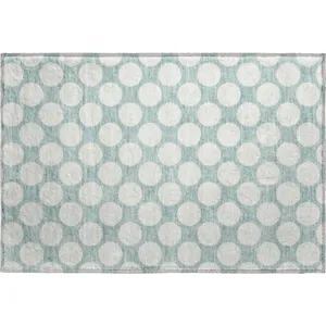 Luxury Washable Indoor/Outdoor The Reserve Seafoam 1\'8\" x 2\'6\" Rug