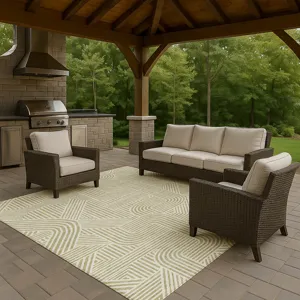 Luxury Washable Indoor/Outdoor The Reserve Aloe 2\'6\" x 3\'10\" Rug