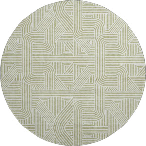 Luxury Washable Indoor/Outdoor The Reserve Aloe 8' x 8' Round Rug