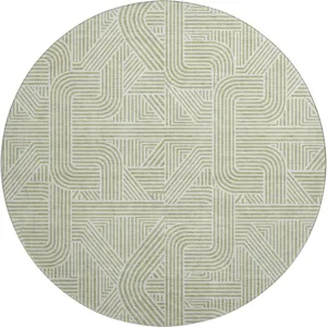 Luxury Washable Indoor/Outdoor The Reserve Aloe 8\' x 8\' Round Rug