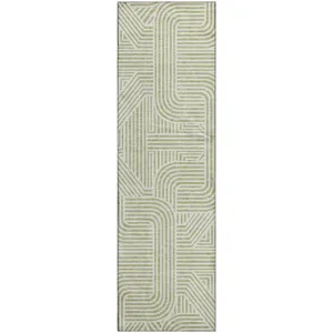 Luxury Washable Indoor/Outdoor The Reserve Aloe 2\'3\" x 7\'6\" Runner Rug