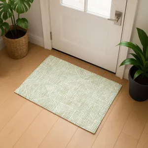 Luxury Washable Indoor/Outdoor The Reserve Aloe 1\'8\" x 2\'6\" Rug