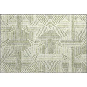 Luxury Washable Indoor/Outdoor The Reserve Aloe 1\'8\" x 2\'6\" Rug