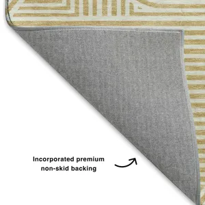 Luxury Washable Indoor/Outdoor The Reserve Gold 2\'6\" x 3\'10\" Rug