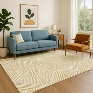 Luxury Washable Indoor/Outdoor The Reserve Gold 2\'6\" x 3\'10\" Rug