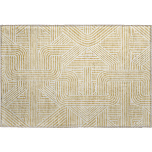 Luxury Washable Indoor/Outdoor The Reserve Gold Rug