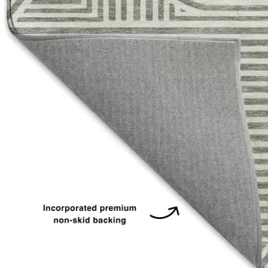 Luxury Washable Indoor/Outdoor The Reserve Gray 5\' x 7\'6\" Rug
