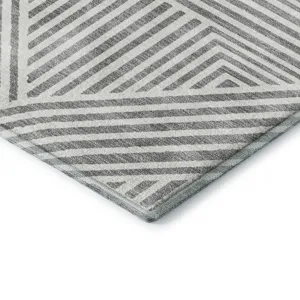 Luxury Washable Indoor/Outdoor The Reserve Gray 5\' x 7\'6\" Rug