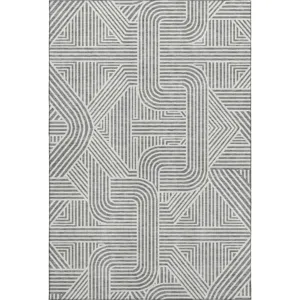 Luxury Washable Indoor/Outdoor The Reserve Gray 5\' x 7\'6\" Rug