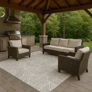 Luxury Washable Indoor/Outdoor The Reserve Gray 5\' x 7\'6\" Rug
