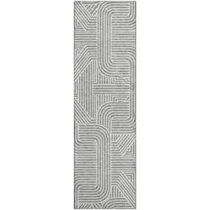 Luxury Washable Indoor/Outdoor The Reserve Gray 2\'3\" x 7\'6\" Runner Rug