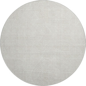 Luxury Washable Indoor/Outdoor The Reserve Linen 8' x 8' Round Rug