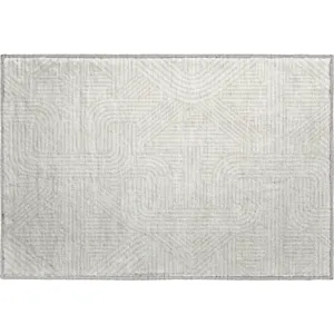 Luxury Washable Indoor/Outdoor The Reserve Linen 1\'8\" x 2\'6\" Rug