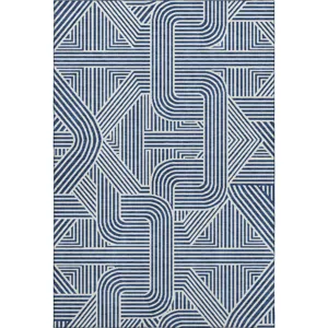 Luxury Washable Indoor/Outdoor The Reserve Navy 2\'6\" x 3\'10\" Rug