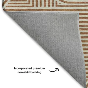Luxury Washable Indoor/Outdoor The Reserve Paprika 1\'8\" x 2\'6\" Rug