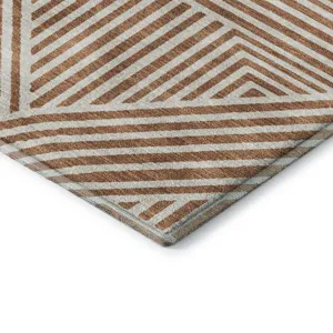 Luxury Washable Indoor/Outdoor The Reserve Paprika 1\'8\" x 2\'6\" Rug