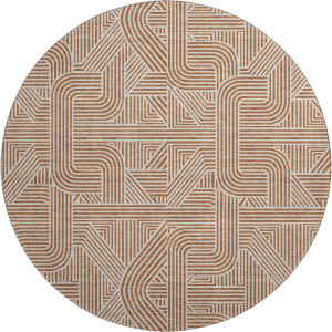 Luxury Washable Indoor/Outdoor The Reserve Paprika 8' x 8' Round Rug