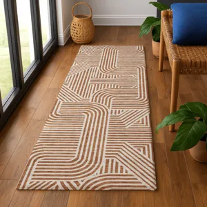 Luxury Washable Indoor/Outdoor The Reserve Paprika 2\'3\" x 7\'6\" Runner Rug